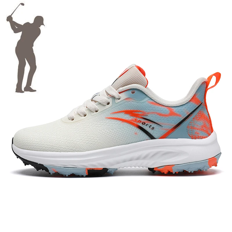 

Spring/Summer Golf Shoes Men's and Women's Mesh Breathable Outdoor Dingless Comfort Golf Training Sneakers