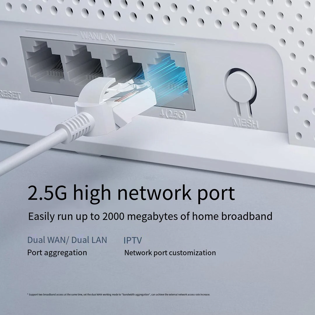 Xiaomi mijia mi be5000 2,5g wifi 7 wiress router mesh gruppe 2,4 ghz 5ghz mlo dual band arbeitet mit externem verstärker repeater