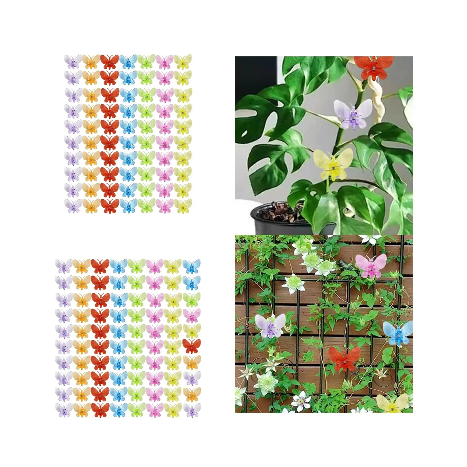 Orchid Clips Butterfly Shape Vine Clips for Single Stem Plants Stalks Vines