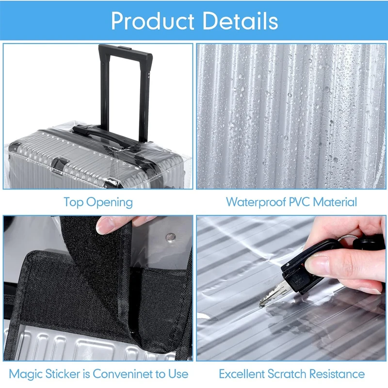 Full Transparent Luggage Protector Cover PVC Waterproof Dustproof Durable Suitcase Cover Protector Travel Accessories