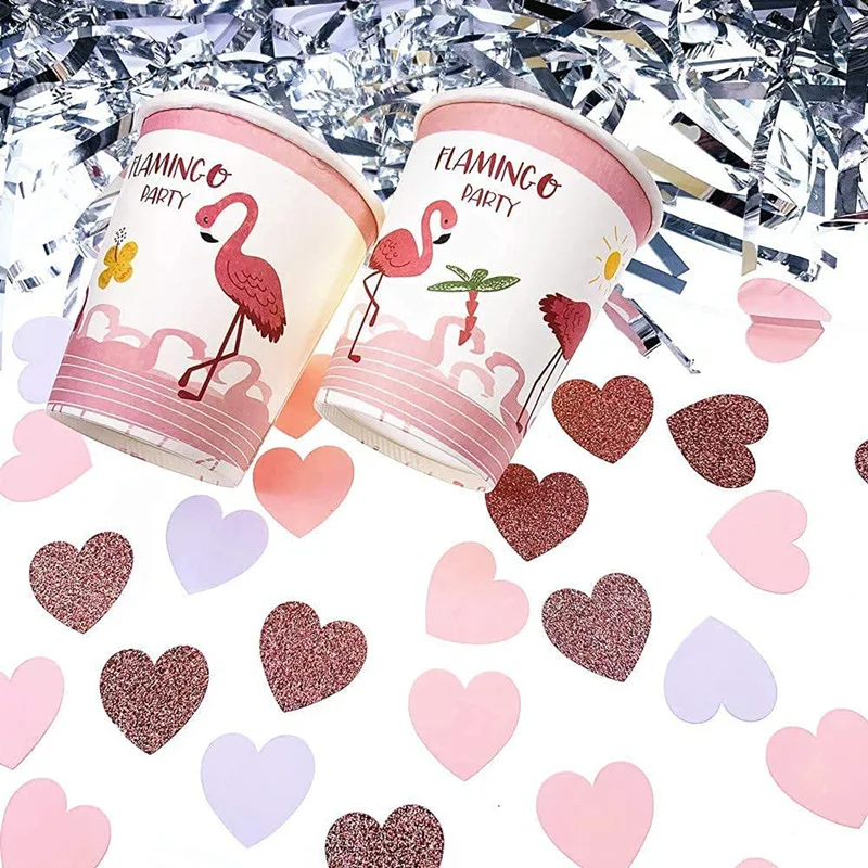 100 قطعة/الحقيبة بريق الذهب الوردي الأبيض الحب القلب النثار حفلة عيد ميلاد الجدول الديكور المشاركة حفل زفاف العرض