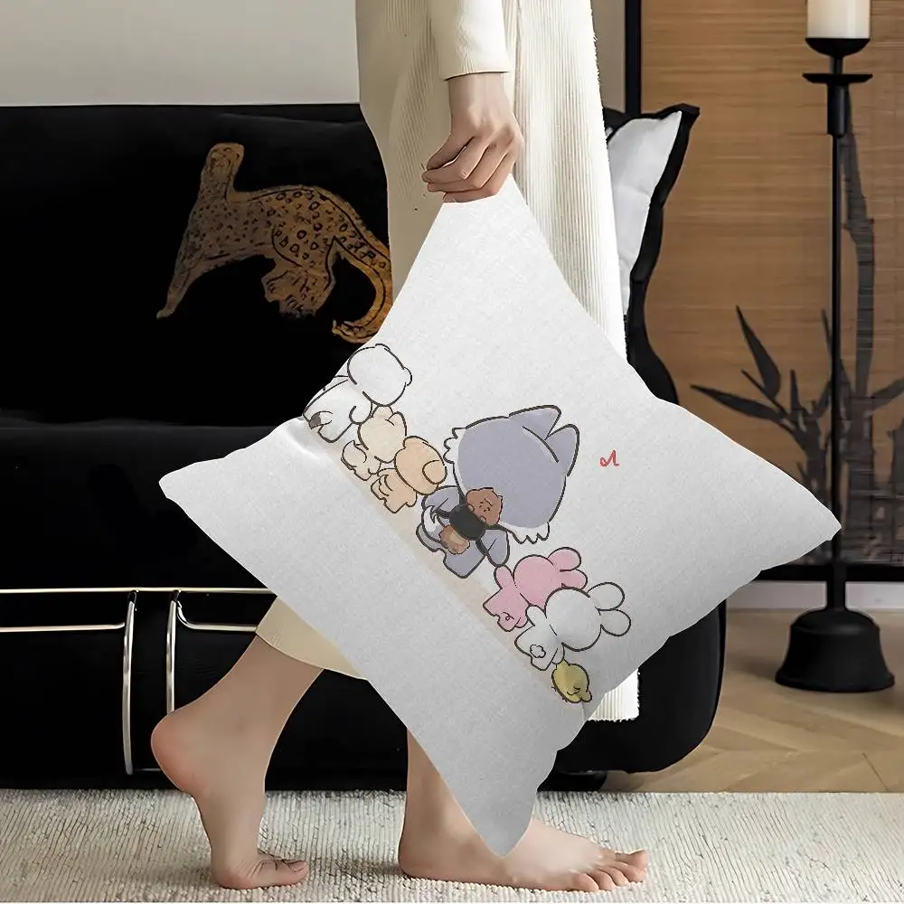 S-StrayS COOL K-Kids Kpop Cushion Cover Polyester Sofa Cushions Decorative Throw Pillows Home Decoration Pillowcover