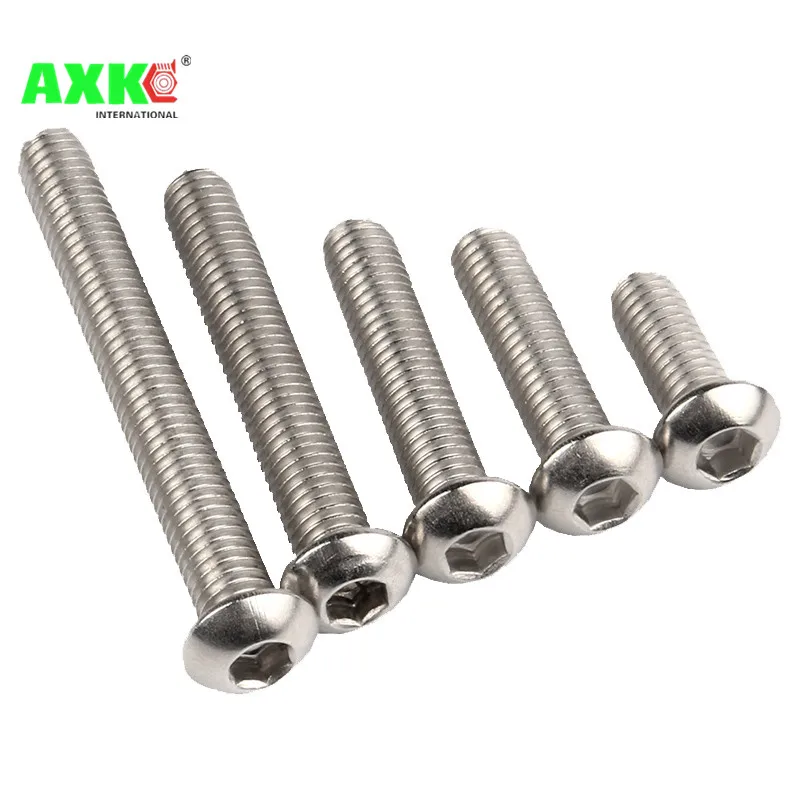 ISO7380 M2 M2.5 M3 M4 M5 M6 M8 304 A2 Round Stainless Steel or Black 10.9 grade Hex Socket Button Head  Allen Bolt Screw