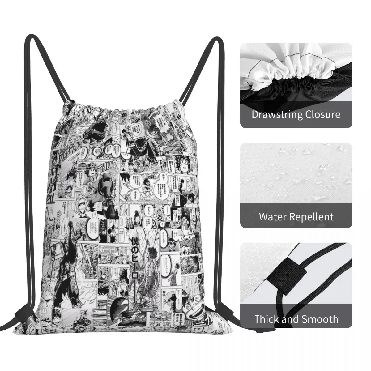 Рюкзаки с коллажем My Hero Academy, манга, повседневные сумки на шнурке, спортивная сумка, сумки для книг для путешествий, школы