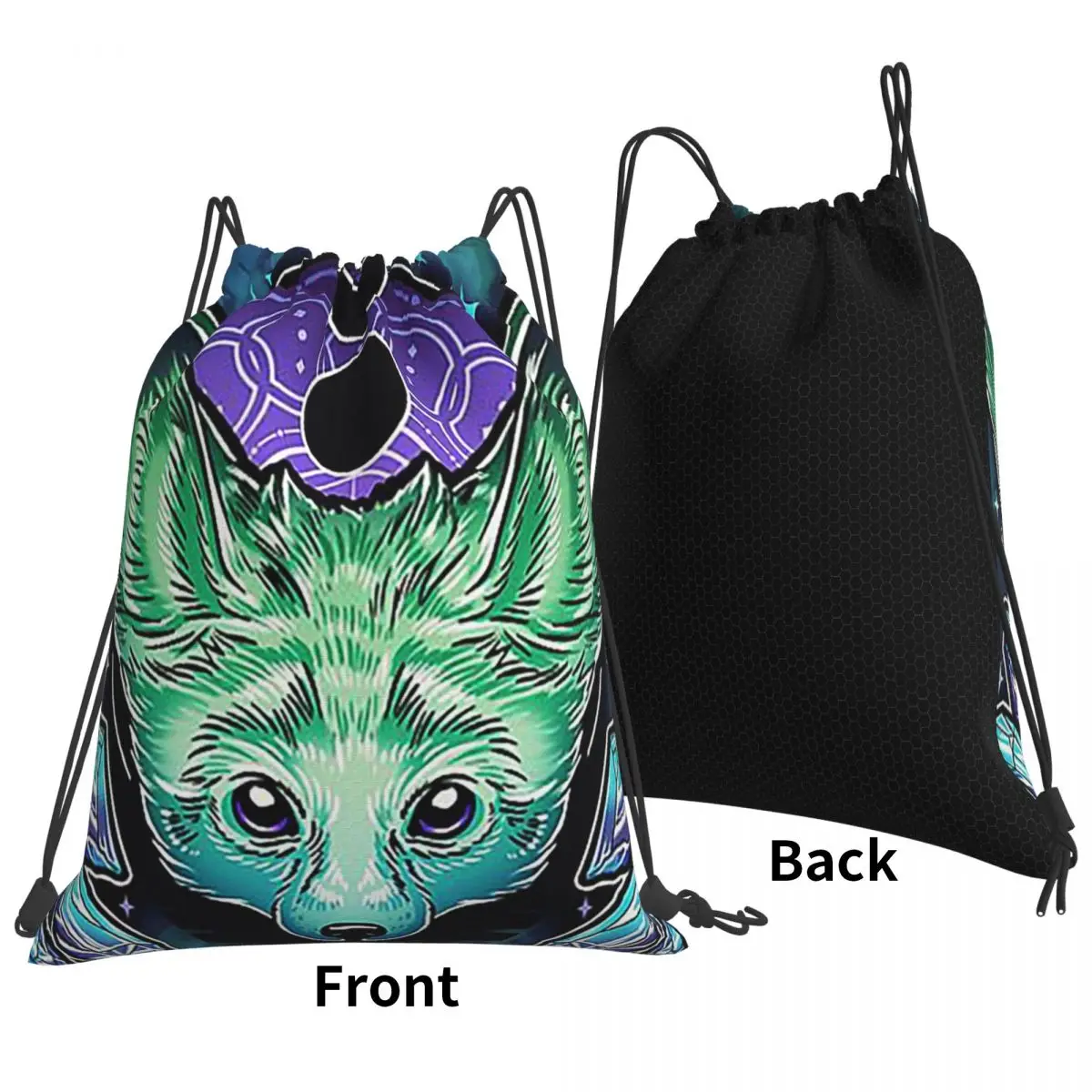 Fennec Backpacks Casual Portable Drawstring Bundle Pocket Shoes Bag Book Bags For Man Woman Students