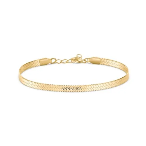 

Personalized Engraved Name Snake Chain Bracelet High Quality Stainless Steel 18K Gold Plated Ladies Bracelet Her Holiday Gift