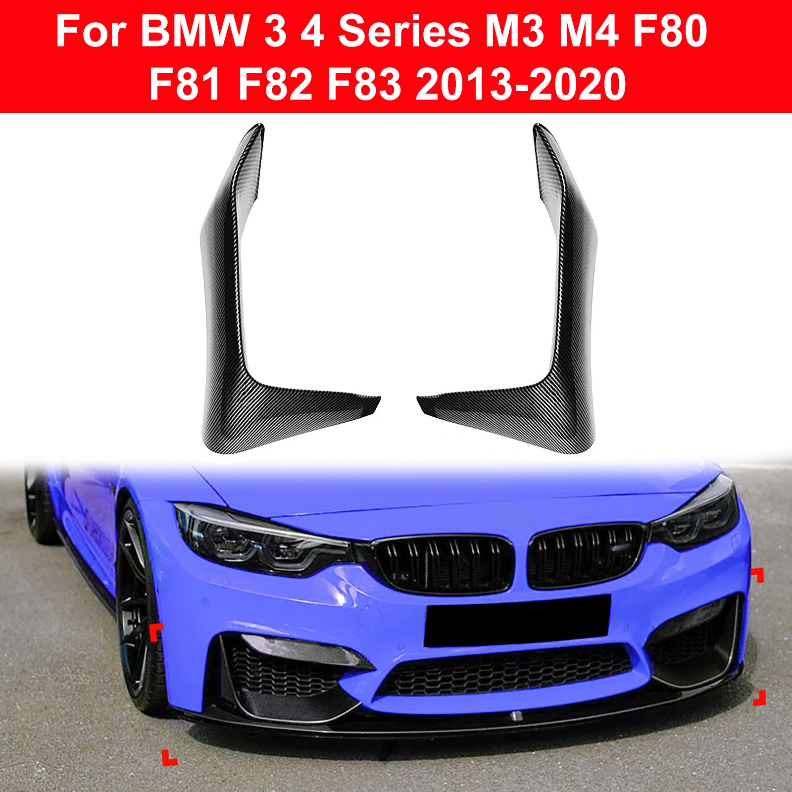 

Накладка на передний бампер, боковой сплиттер, решетка противотуманной фары для BMW 3, 4 серии, M3, M4 F80, F81, F82, F83 2013-2020