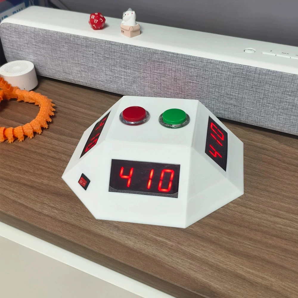 Four-Sided Digital Game Timer – 0.8” 3-Digit Red LED Countdown Timer with 999s Max for Board Games, Card Games, Competitions