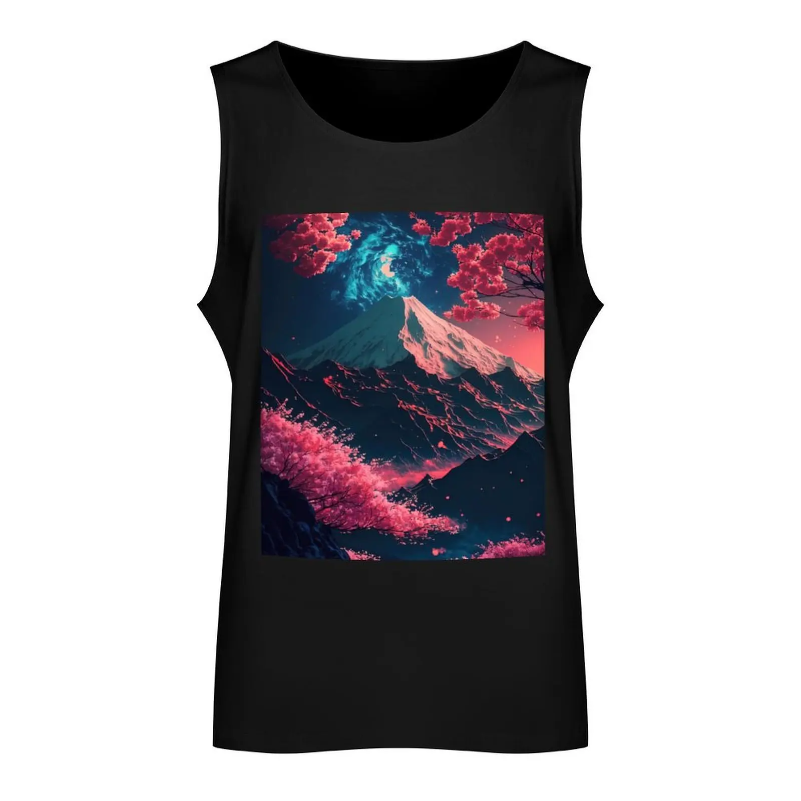 Japanese Nature Neon Bliss Tank Top best selling products Men's summer t-shirt sleeveless t-shirts for men