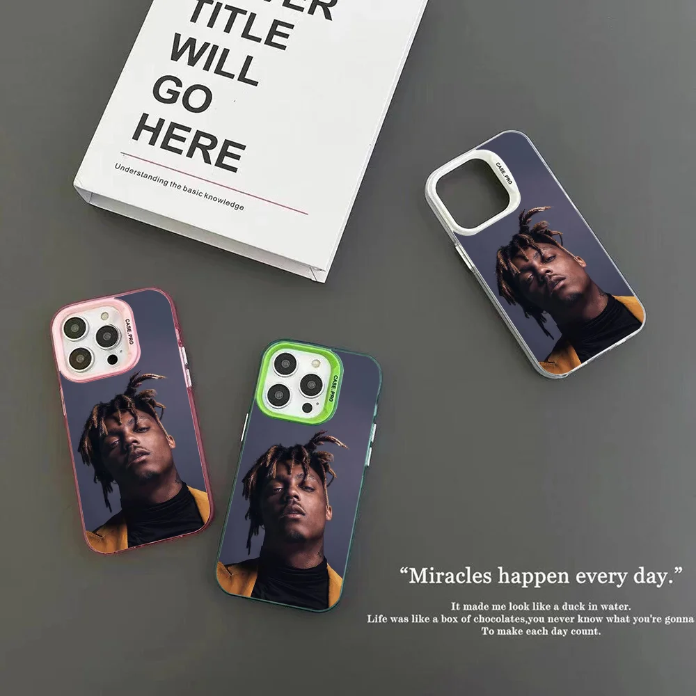 Singer J-Juice W-WRLD Phone Case IMD Color Silver Shell For IPhone 16 15 14 13 12 Pro Max Plus