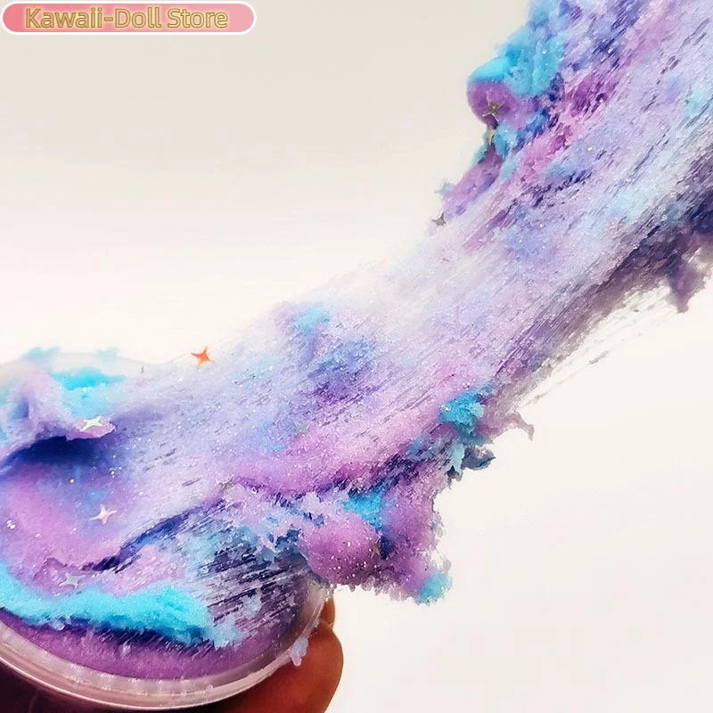 1 Set 60ml Moon Snowflake Mud Diy Decompress Game Toys Slime Kit Cotton Butter Mud Fluffy Putty Non Sediment Colored Clay Toy