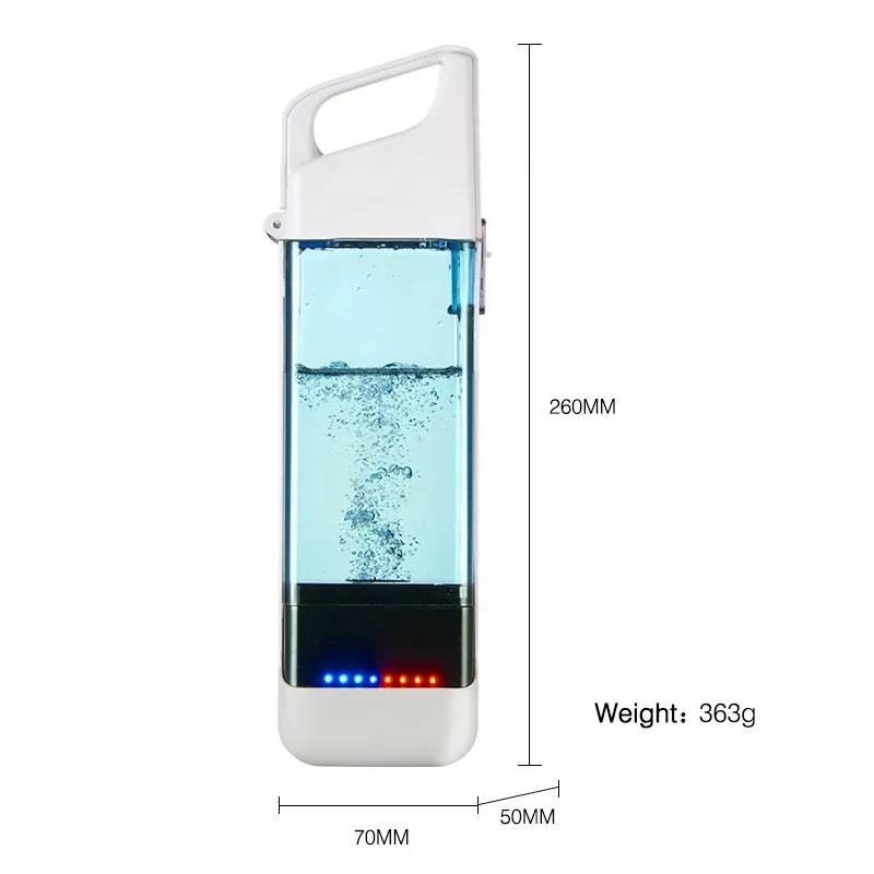 Portable Hydrogen-Rich Drinking Water Generator Electrolysis 350ml Hydrogen Rich Water Bottle Cup