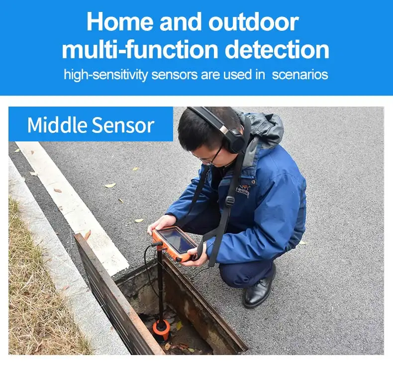 PQWT L2000 Underground Pipeline Leakage Locator 5m Pipe Leak Listening Device Water Leak Detector