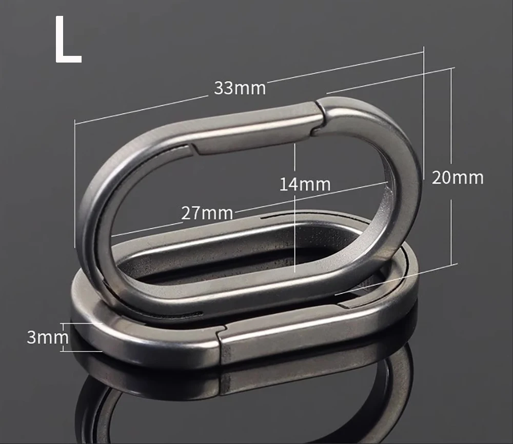 3-Größe Titanlegierung Quickdraw Schlüsselanhänger Herren Damen Titan für Autoschlüsselanhänger Halter Leichter EDC Karabiner Zubehör