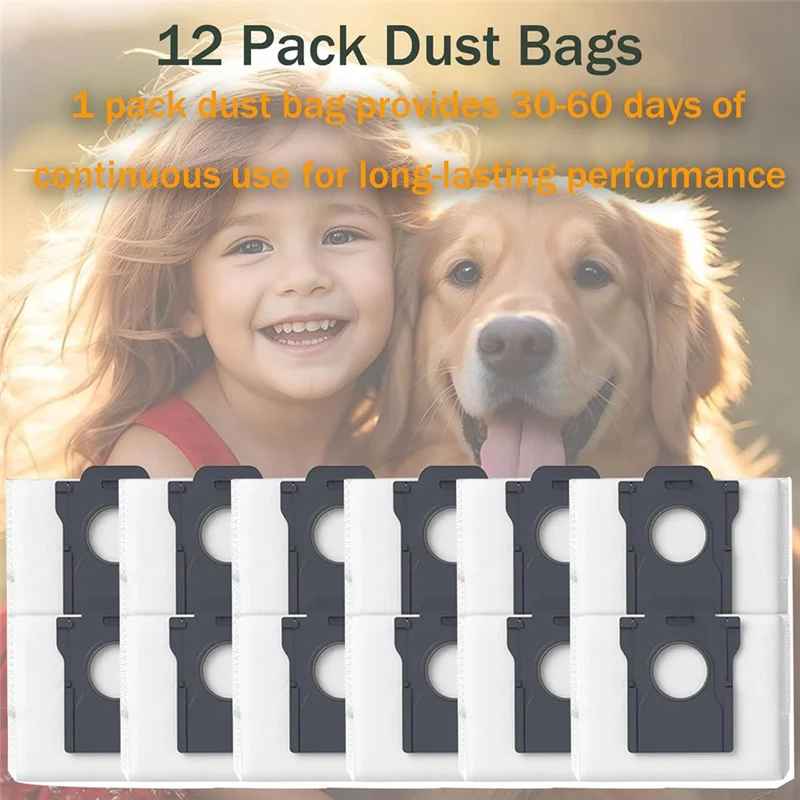Paquete de BAAN-12 bolsas de polvo para Robot aspirador Dreame X30 Ultra / X40 Ultra / L10s Pro Ultra, gran capacidad de 3 L