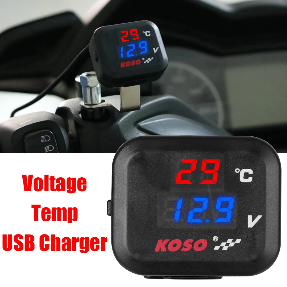 24V 12V Motorcycle Safety Monitor USB Chargers 3.0 Voltmeter Thermometer Test Meter Instrument Cluster Accessories Universal