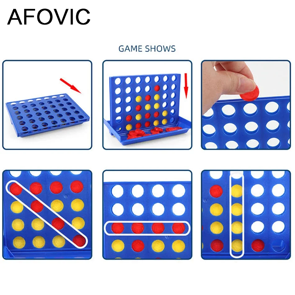 Connect 4 In A Line Board Game Kids Educational Toy Family Travel Fun Board Game Children Thinking Training Puzzle Classic Toys