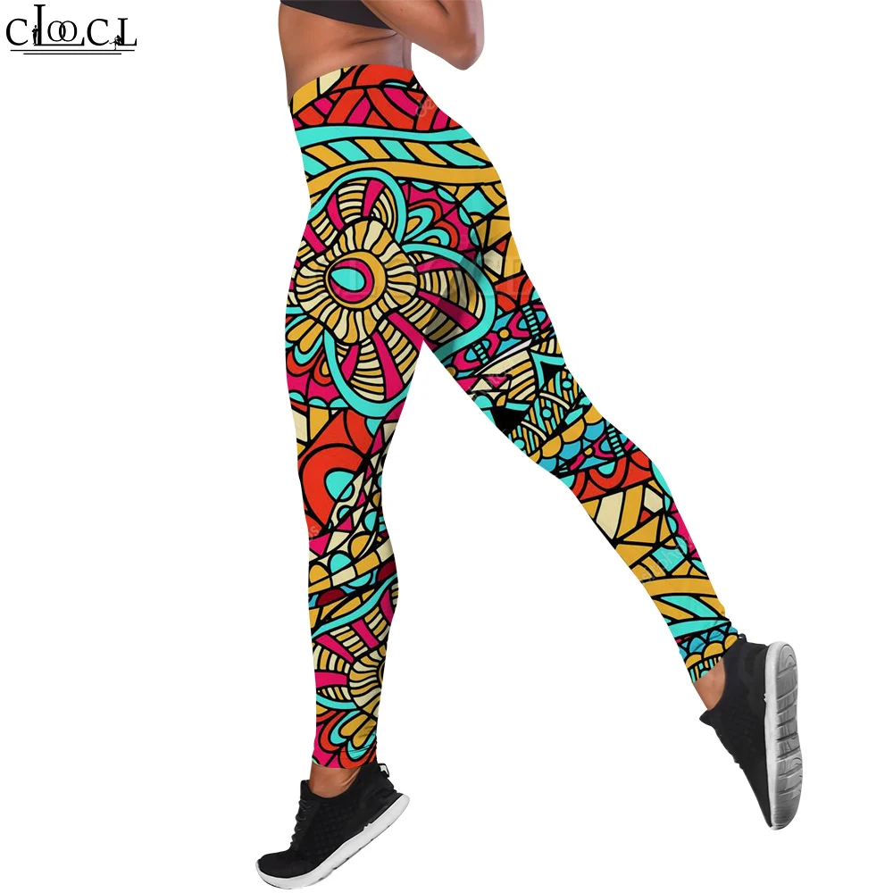 CLOOCL Slim Leggings Vintage Style Yoga Clothing High Waist Yoga Pants Hips Tight Peach Buttocks Leggings Sport Women Fitness