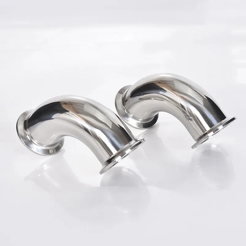 304 Stainless Steel Elbow Sanitary Fitting 19mm 25mm 32mm 38mm 45mm 51mm 57mm 63mm Pipe OD Feerule + Tri Clamp + Silicon Gasket