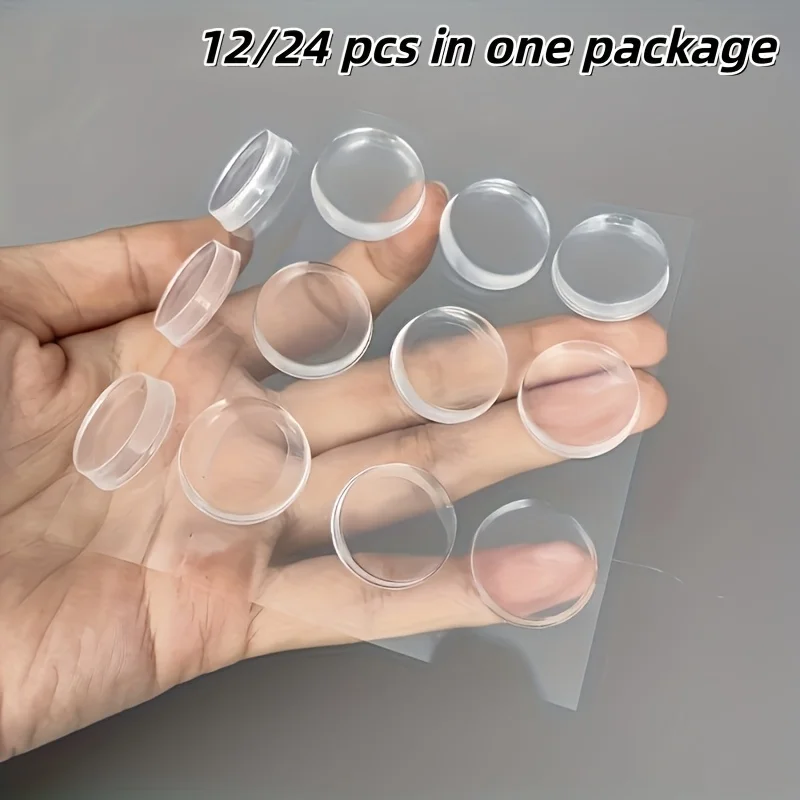 12/24pcs Door Stopper Wall Protectors, Self-Adhesive Door Handle Wall Protectors, Quiet, Shock-Absorbing Gel, Suitable for Home,