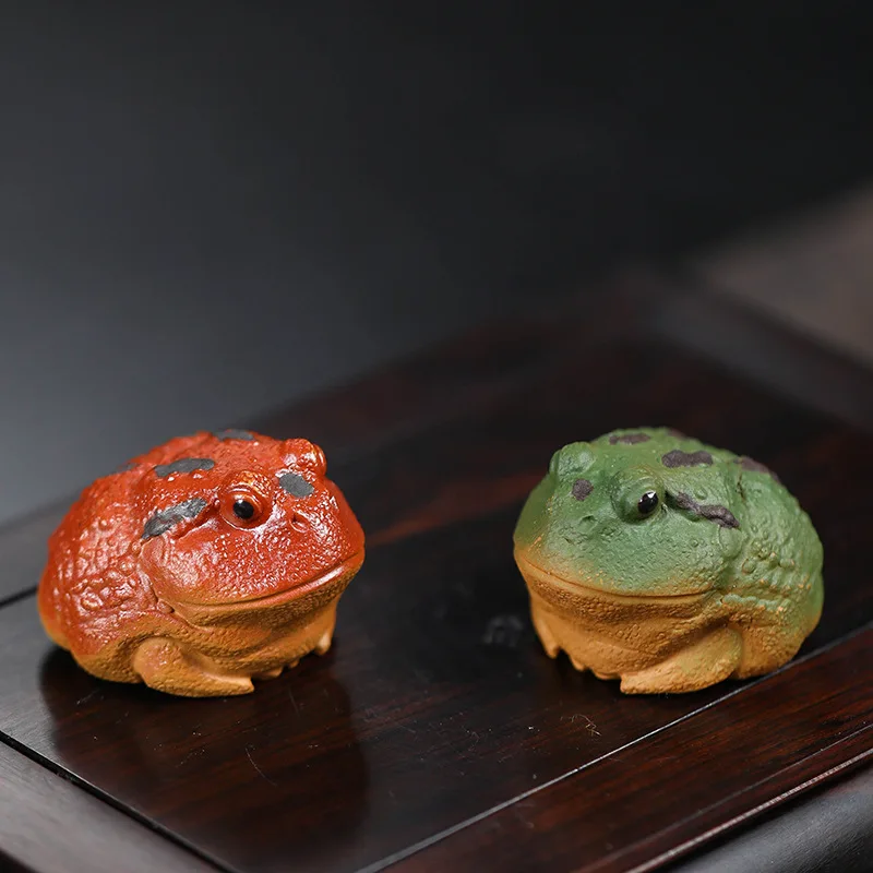 Yixing Purple Clay Tea Pet Golden Toad, Little Frog Tea Arrow  Frog, Tea Set Accessories,  Wealth-attracting Gift