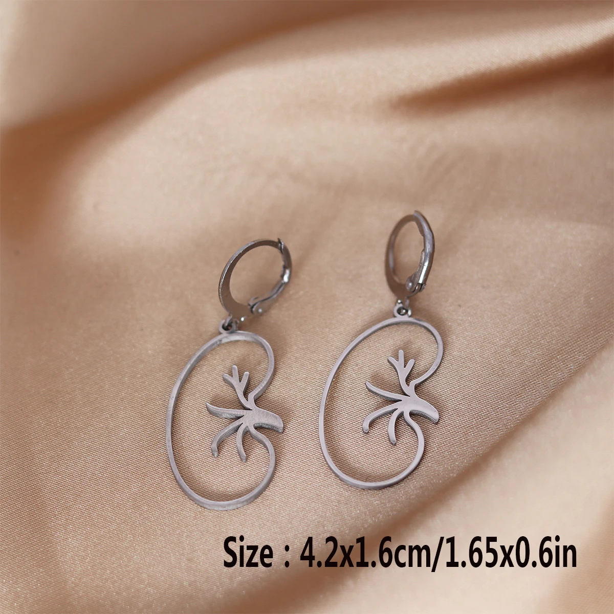 Kinitial Kidney Diseases Earring Kidney Transplant Pendant Drop Earrings Stainless Steel Urologist Nephrologist Doctor Biology