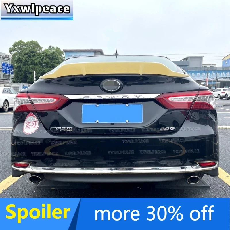 

For Toyota Camry 8th Gen 2018-2023 R Style Real Carbon Fibrer/ABS Glossy Black Rear Trunk Lip Spoiler Car Accessories