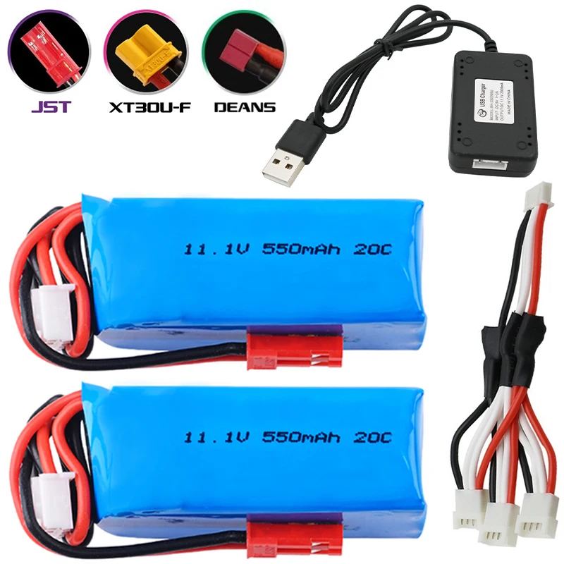 11.1V 550mAh 20C 3S Replacing Lipo batteries For Rc toy Mini SU27 Fixed Wing Remote Control Car Remote Control Toy JST/T/XT30