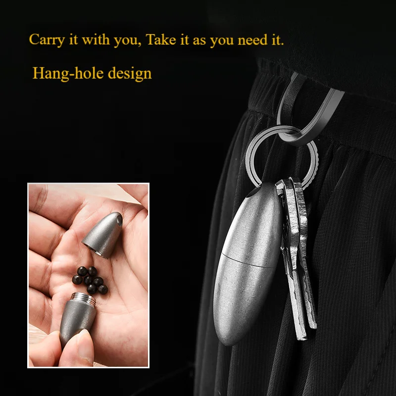 Mini Titanium Fuel Oil Lighter - Waterproof & Moisture-Proof EDC Tool with Sealed Compartment for Medicine Storage