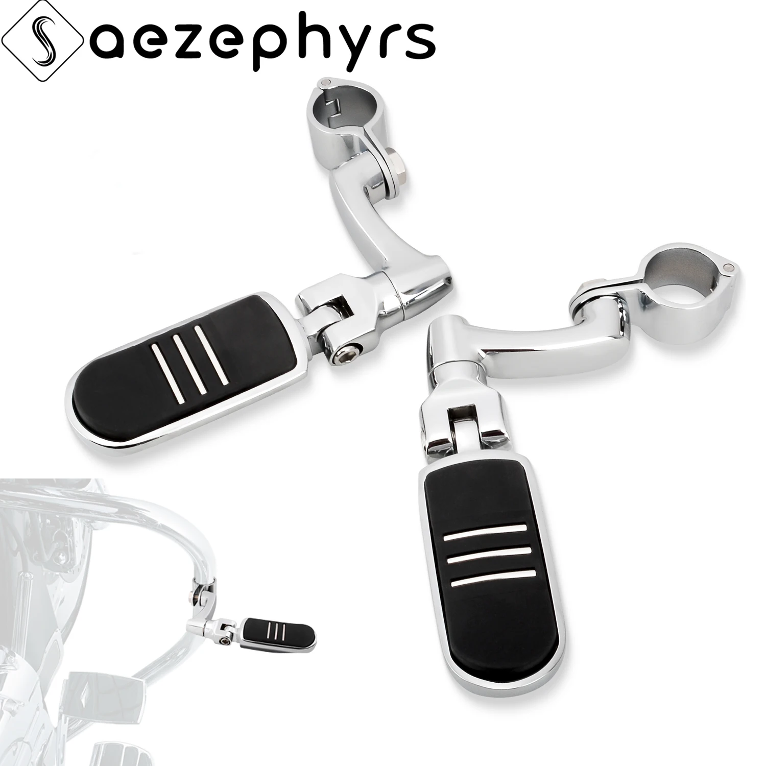 

Motorcycle 1.25" Adjustable Highway pegs Engine Guard Footpegs Bracket For Honda Harley Touring Softail Sportster Dyna Fat Boy