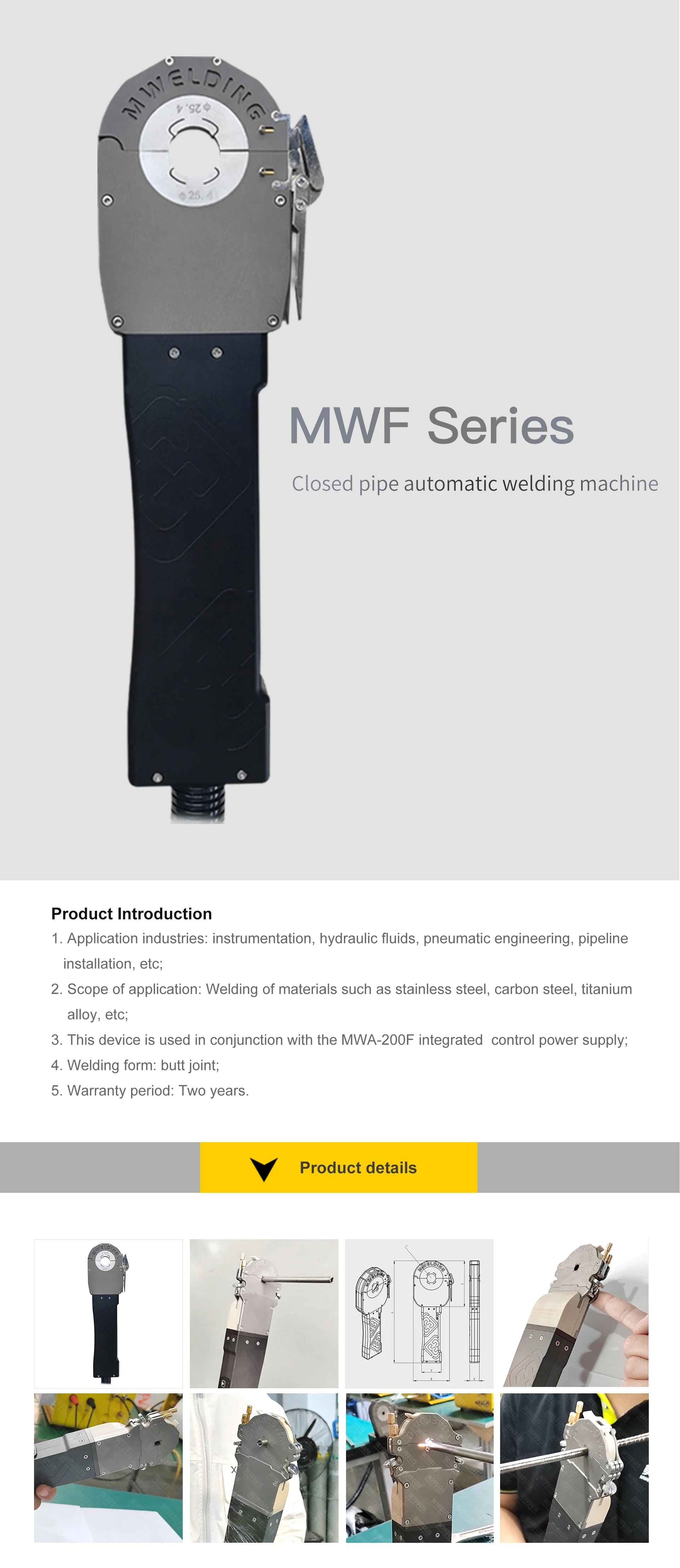 Mesin las busur argon otomatis level sanitasi 2024 MWF-80