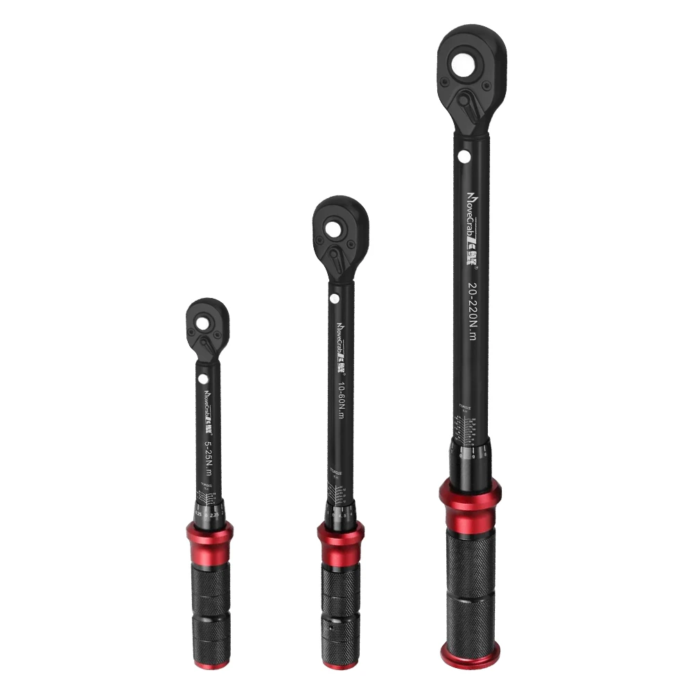 MoveCrab Professionelles mechanisches Drehmomentschlüssel-Set, 6-teilig, 5–220 Nm, für Fahrrad, Motorrad, Auto, Industrie-Reparaturwerkzeuge