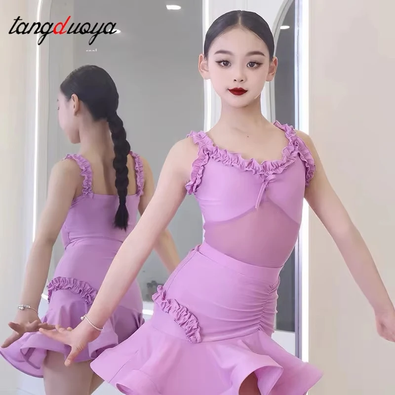 Latin Dance Training Costume Girl New Children's Salsa Performance Costume Competition Latin Competition dance dress view 4