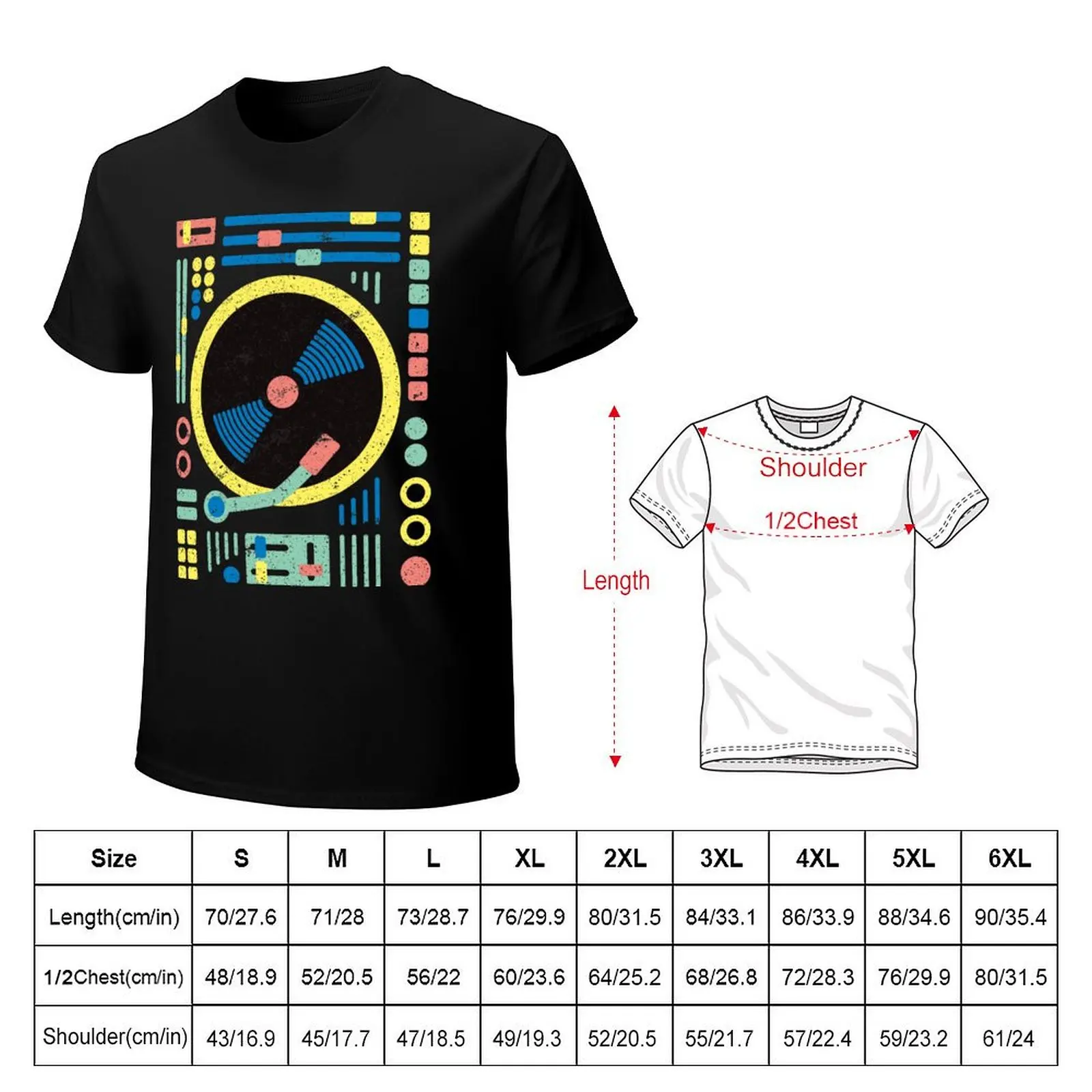 DJ & Raver Gifts - DJ Decks Retro Pattern / Vintage Vinyl T-Shirt Utility Casual Work T-Shirt