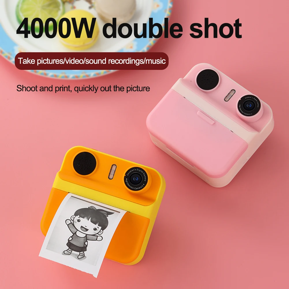 2.4 inch Screen Instant Print Camera HD 1080P Digital Video Camera Inkless Thermal Print Camera Digital Photo Camera Toy Gift