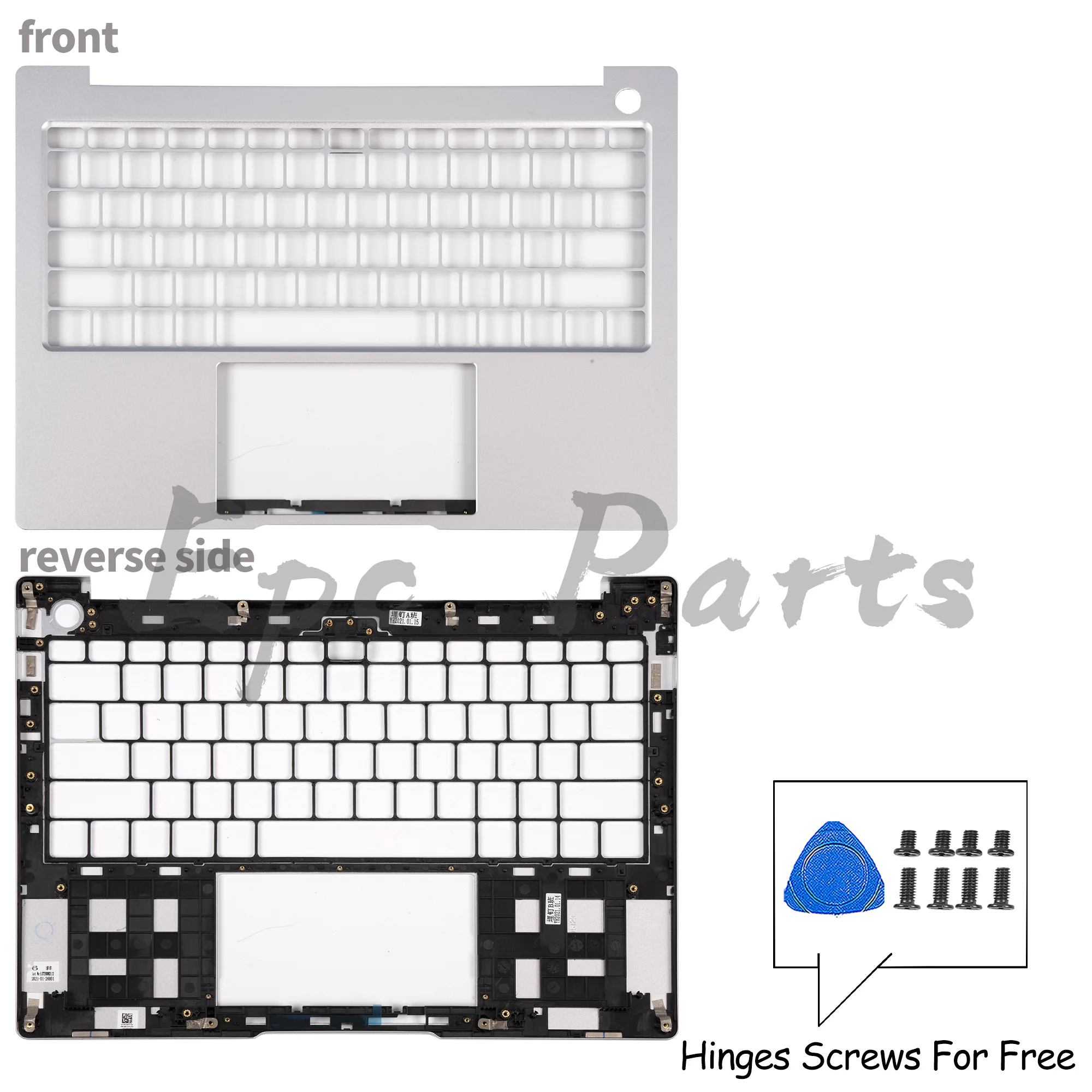 Piezas Epc para Matebook 14, KLVD-WFH9, 2021, KLVF-16, 2022, KLVG-32, 2023, cubierta trasera, bisel frontal, reposamanos, parte inferior, reemplazar plata