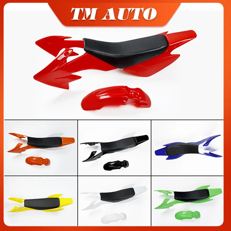 

7Pcs Plastic Fairing Fenders Body + Thicken Foam Seat Cushion for 2 Stroke 47Cc 49Cc Kids Apollo Mini Moto Dirt Pit Bike Parts