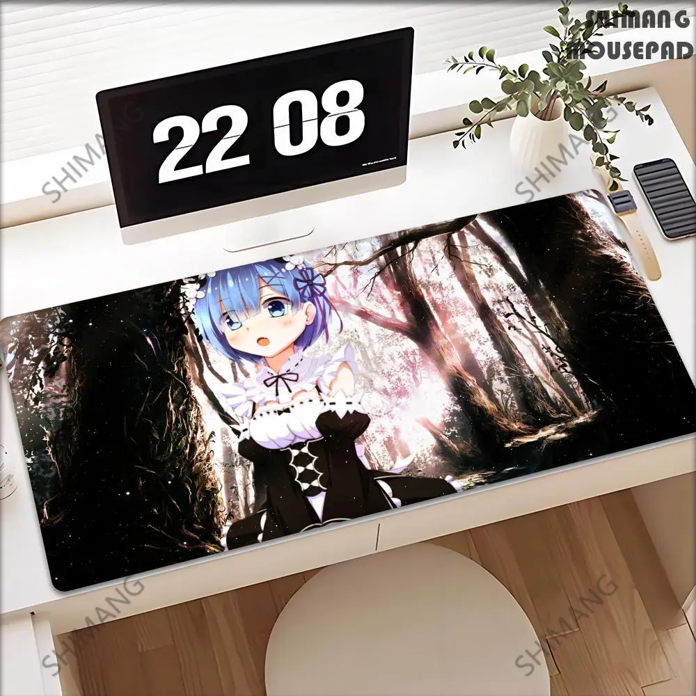 

Cute Re Zero Rem Lem Mouse Pad Game HD Printing XXL MousePad Large Computer Laptop Non-slip Keyboard Desk Mat Anime Girl Deskmat