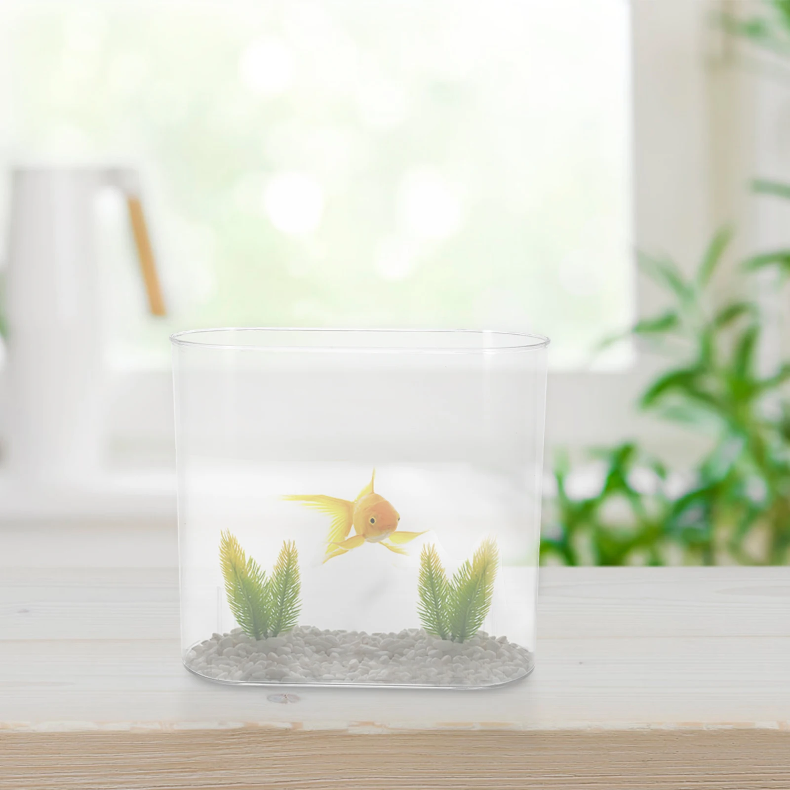 

Transparent Fish Tank Aquarium Bowl Small Mini Bowls Goldfish Clear Desktop Fall Prevention Tanks
