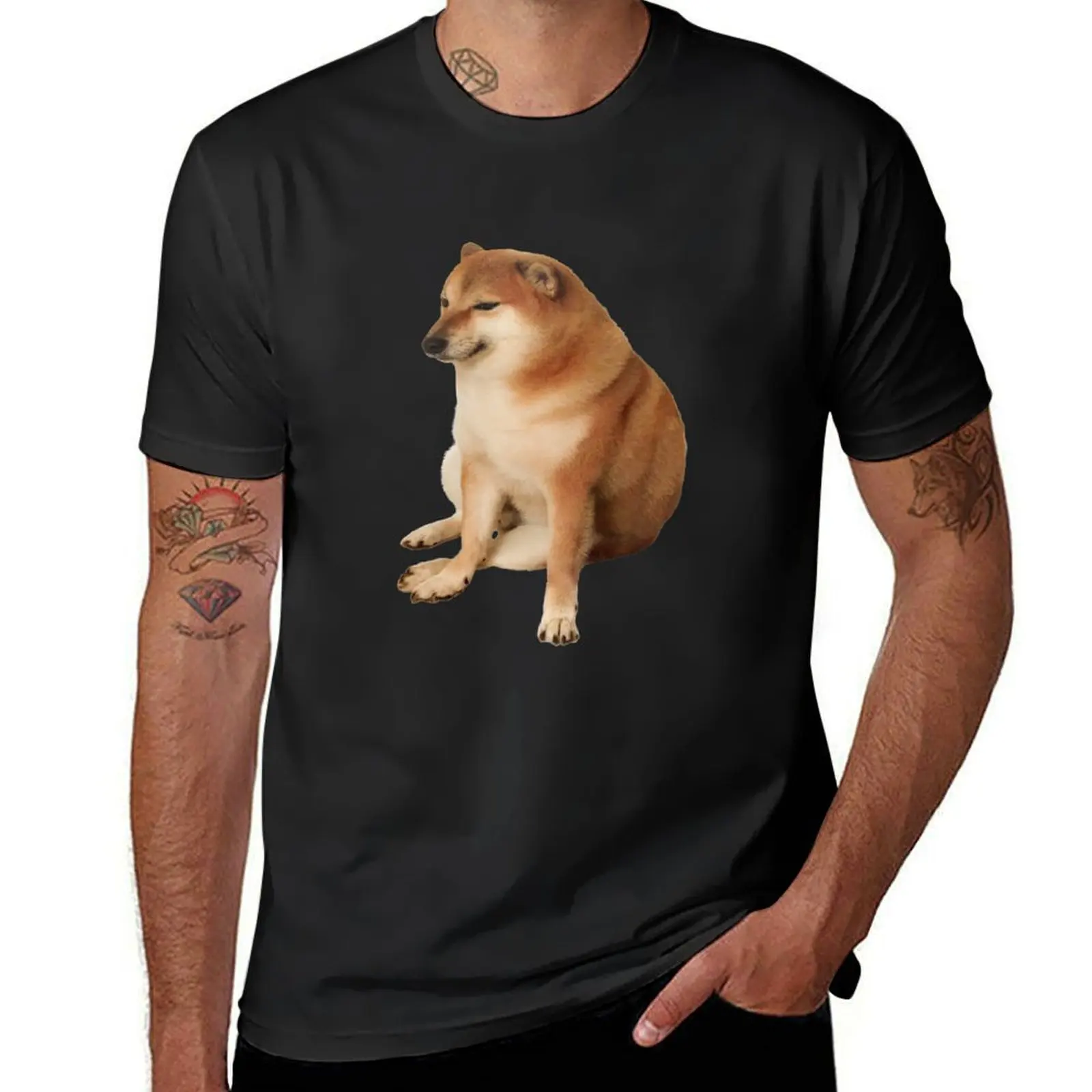 

Cheems (dog sitting meme) T-Shirt kawaii clothes funnys tshirts for men