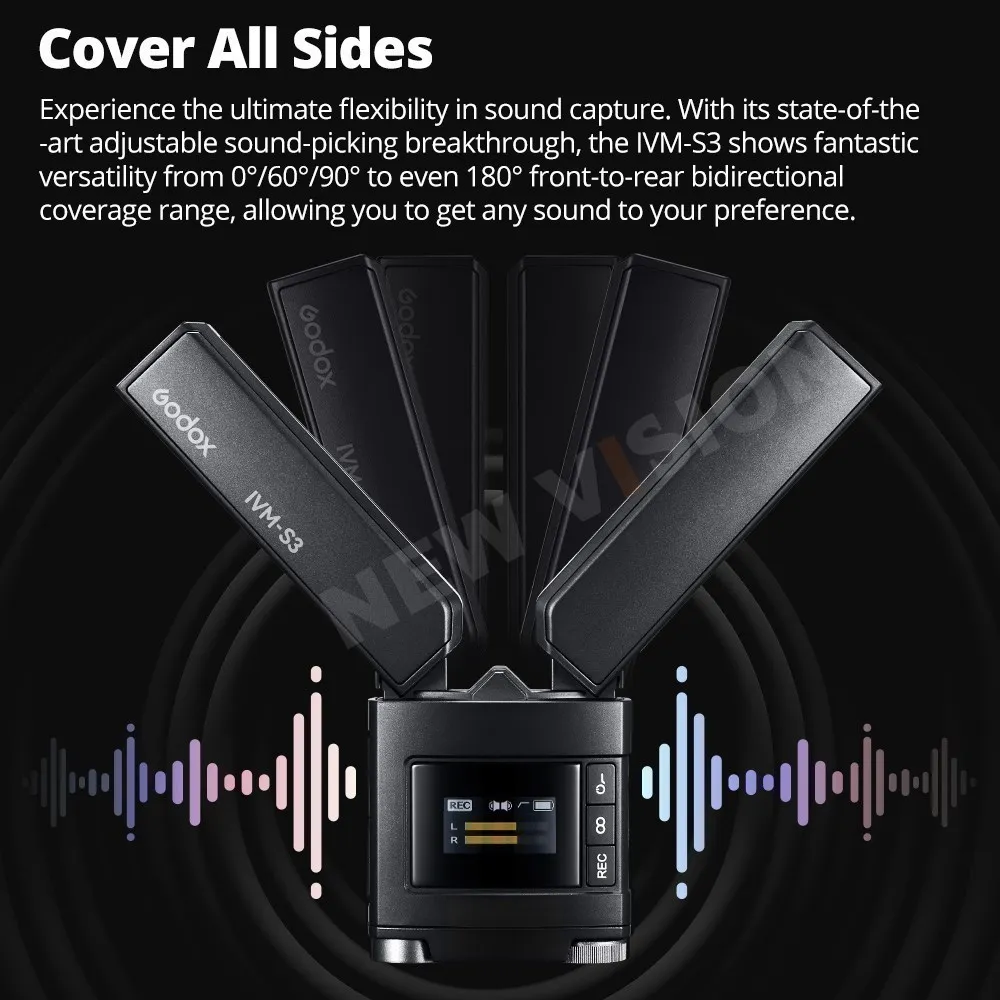 Godox IVM-S3 Machine-top Gun Type Cardioid Microphone with Built-in Lithium Battery for DSLR Phones Live Outdoors Interviews