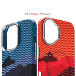 Abstract Grid Relief Carbon Color Magnetic Case for iPhone 17 16 15 Pro Max Hard Shell Plaid Hidden Magnet Cover Armor Shields