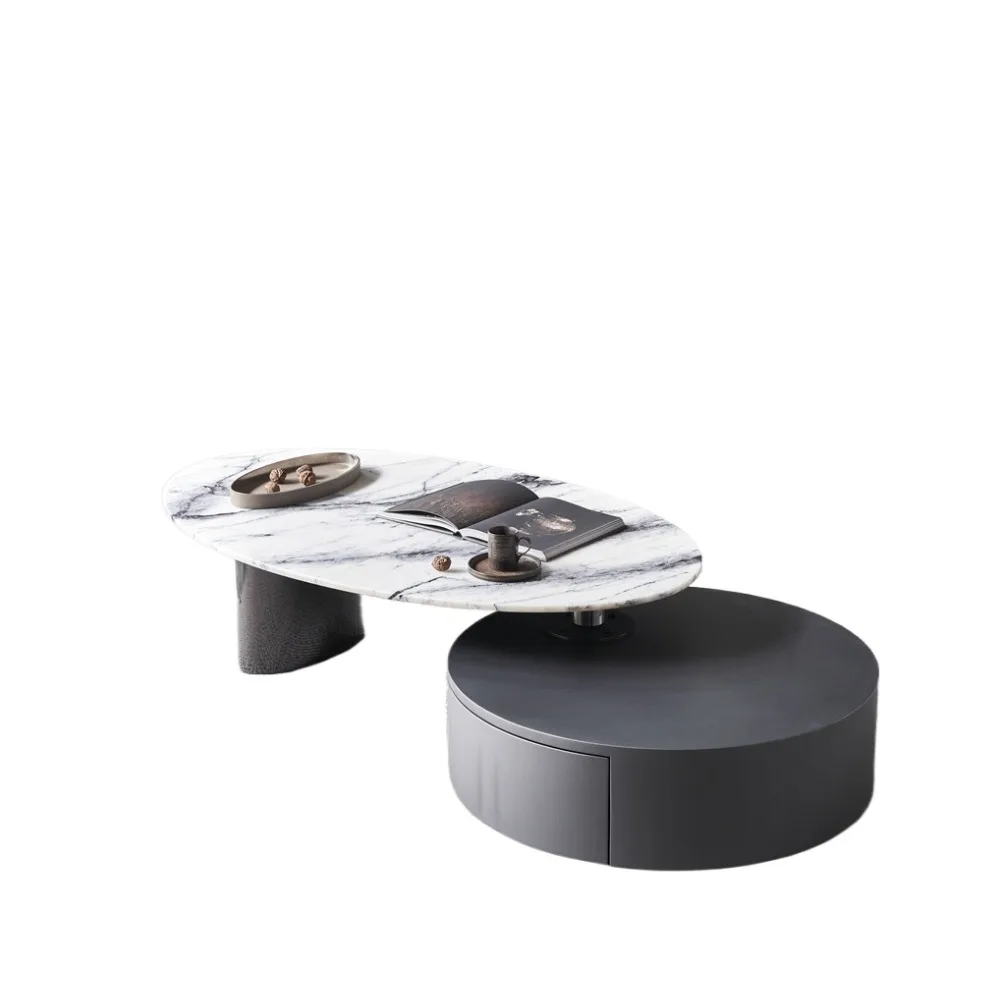 Italian luxury modern expandable combination coffee table high quality living room or villa natural stone furniture