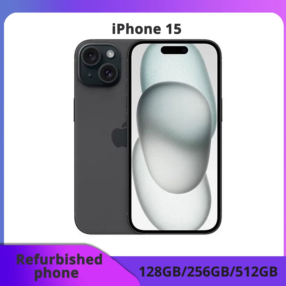 هاتف مجدد Apple iPhone 15 128/GB ROM 6.1 'Original Super Retina OLED 6GB RAM Face ID هاتف محمول بحالة ممتازة #1
