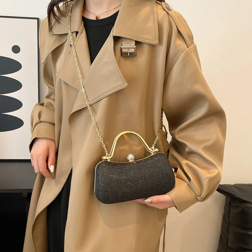 

Гламурный вечерний клатч со стразами, сумка через плечо из ПВХ со съемной цепочкой и застежкой, блестящая вечерняя сумочка для банкета/ежедневного использования