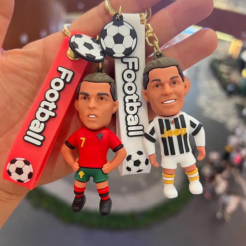 サッカースターロナウドフィギュアキーホルダージュエリーバッグ