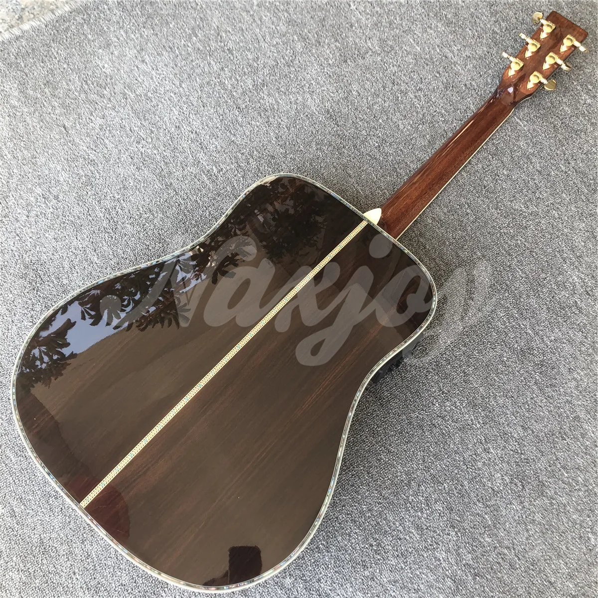 Solid Spruce Top Acoustic Guitar Ebony Fingerboard 4I Inch D Model 45 Rosewood Body