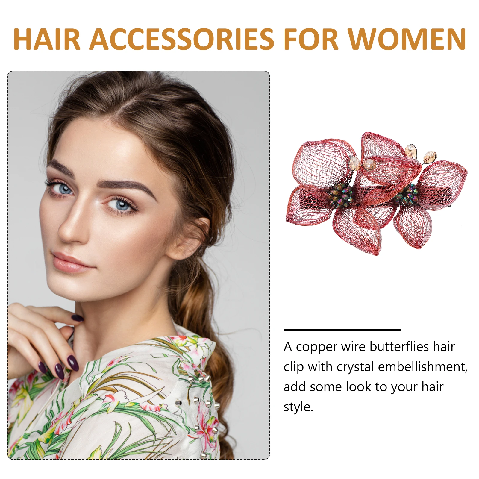 

Crystal Hairpin Clips Women Butterflies Barrettes Bridal Spring Wedding Party Zircon Elegant Hair Clips Travel Daily