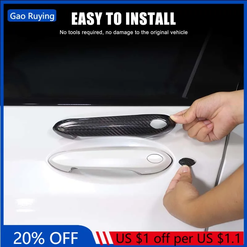 

Gao Ruying For BMW 3 5 Series X3 X4 X5 X6 X7 I3 G20 G30 G01 17-25 Real Carbon Fiber Car Door Handle Cover Trim Car Accessories