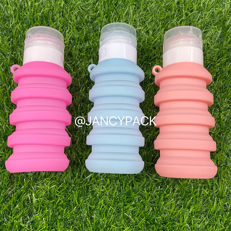 50-110ml Portable Silicone Head Brush Bottle Cosmetic Storage Refillable Leakproof Lotion Container Shampoo Bottle Tube Squeeze